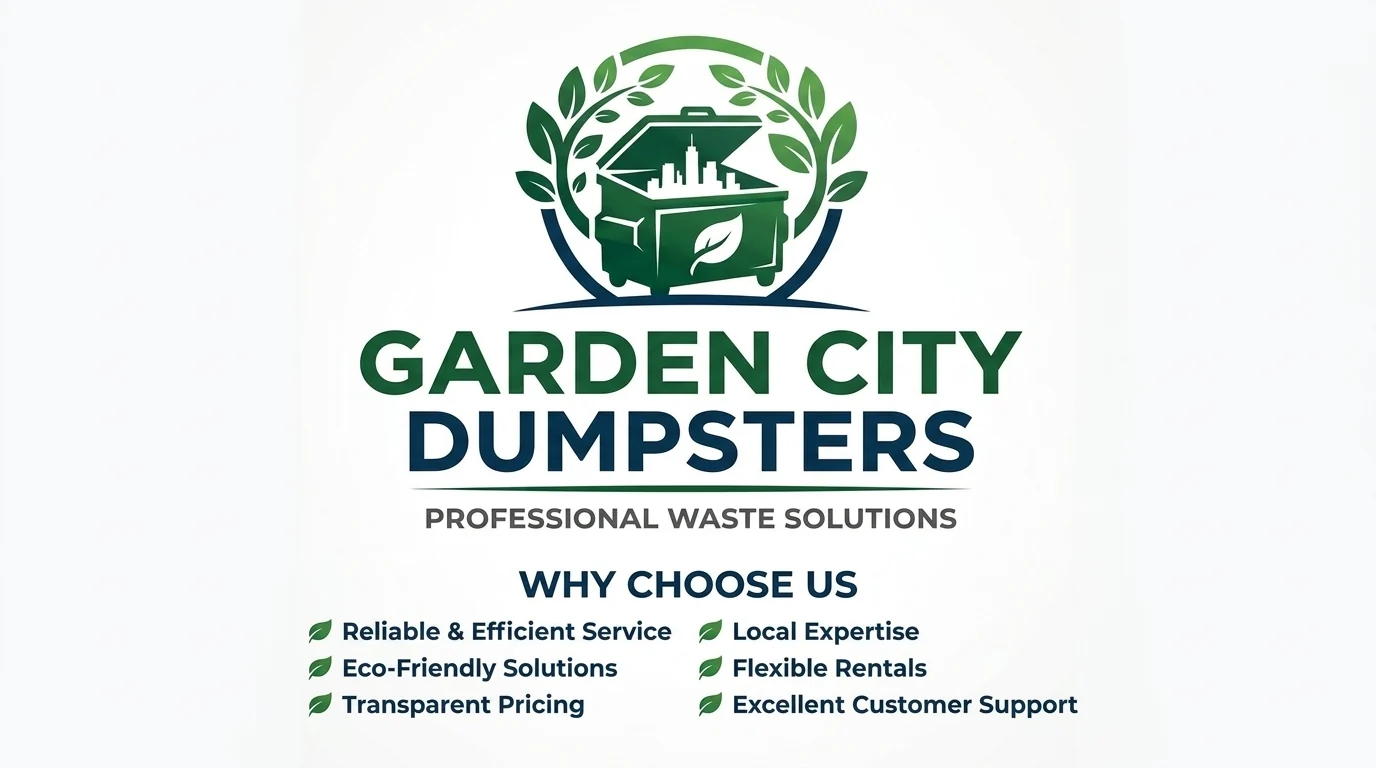Why choose Garden City Dumpsters: reliable service, local expertise, eco-friendly solutions, flexible rentals, transparent pricing and support